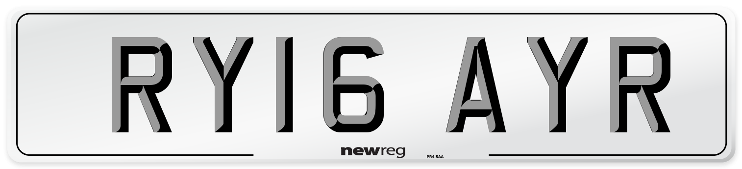 RY16 AYR Number Plate from New Reg